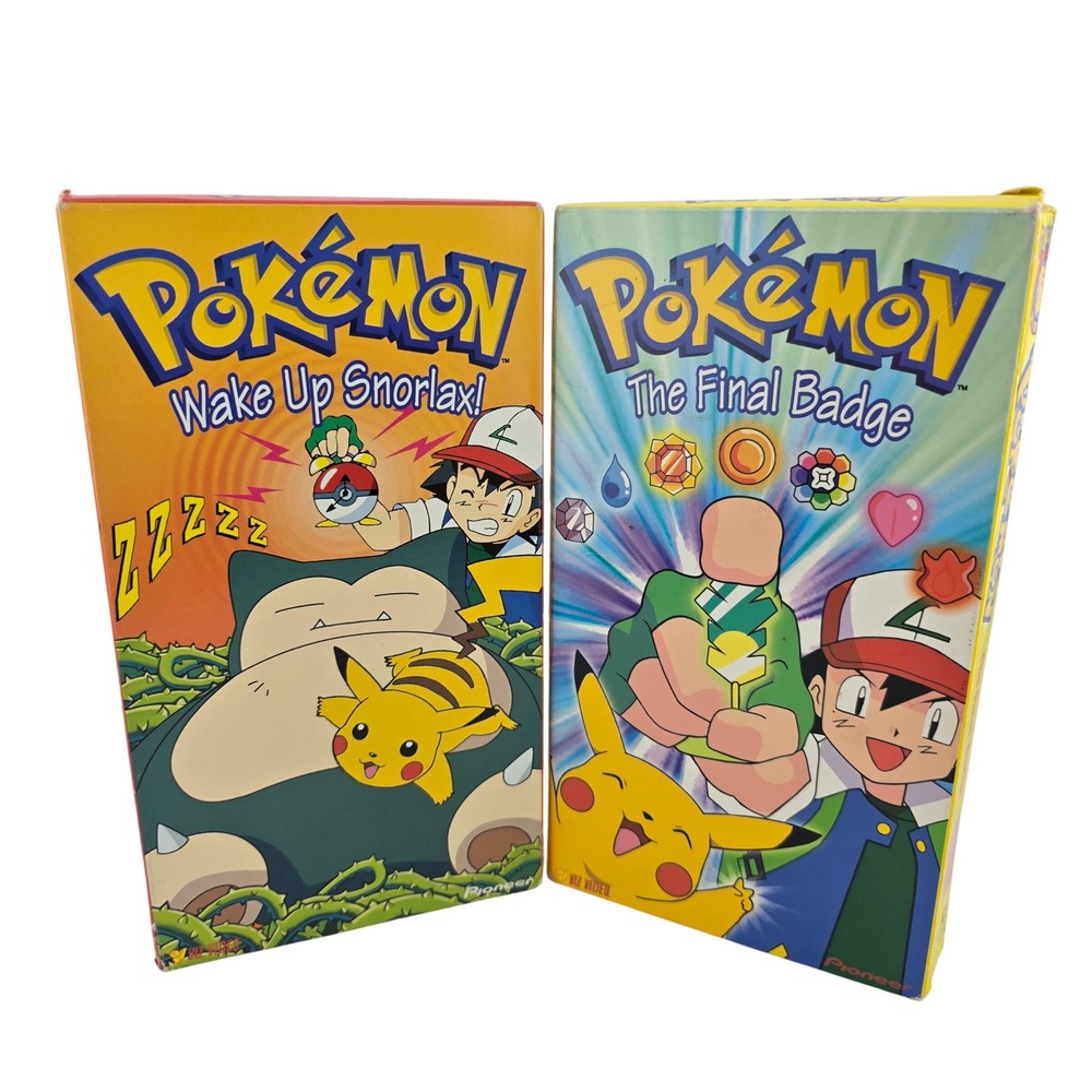 Pokemon VHS Bundle Wake Up Snorlax The Final Badge‎ Nostalgia 90s Movie Night